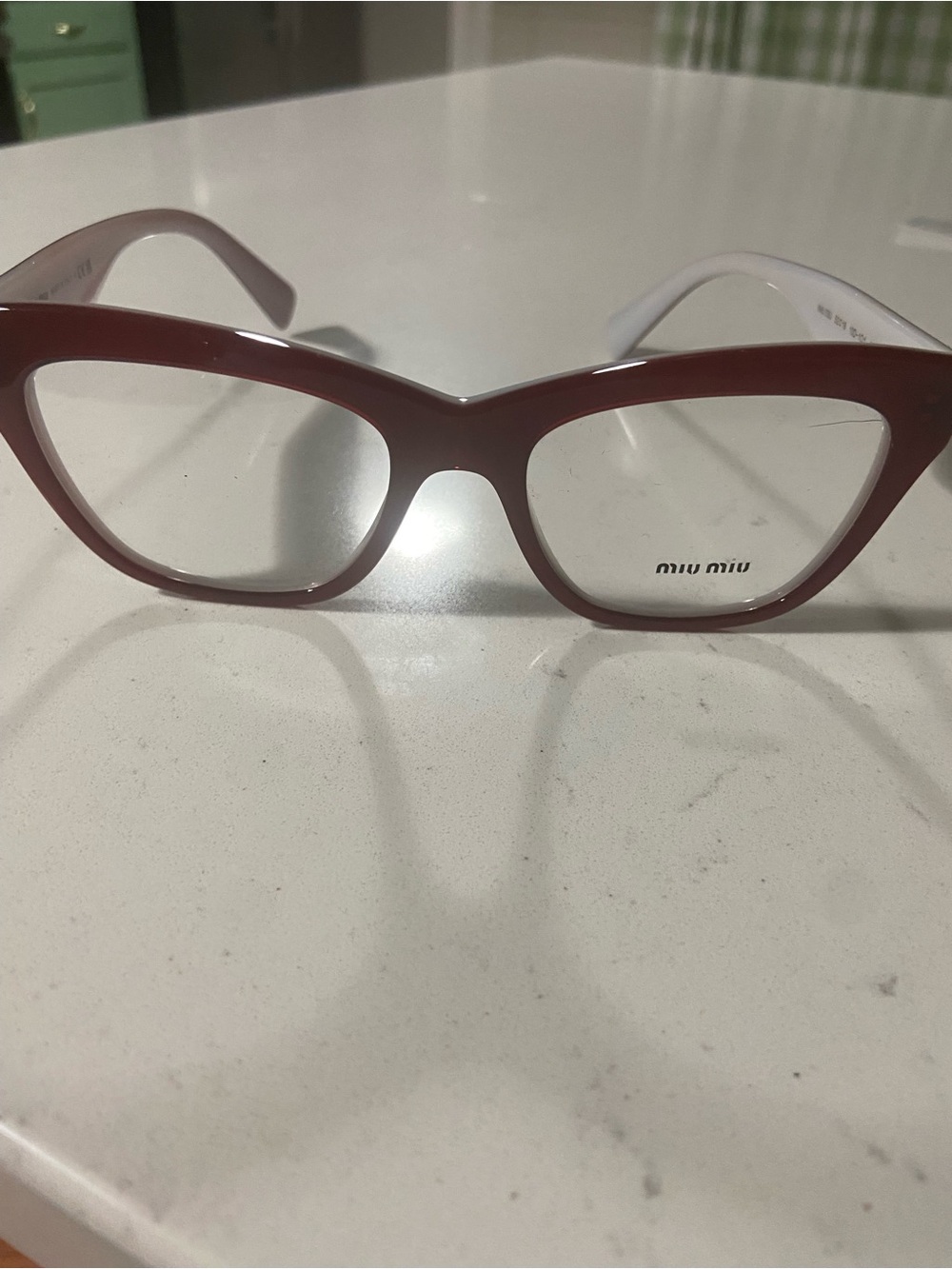 Miu Miu Pink Cat-Eye Acetate Glasses new without tags